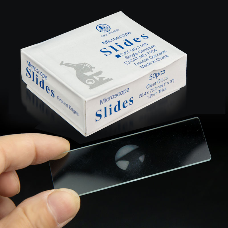 50pcs Blank Microscope Slides Glass Reusable Laboratorial Concave Slides Biological Microscope Slides: Default Title