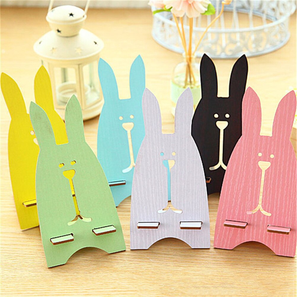 Rabbit Phone Mobile w16 Table Tidy Organize Stationery Stationery Desk Container r Stationery Wooden Pen Holder