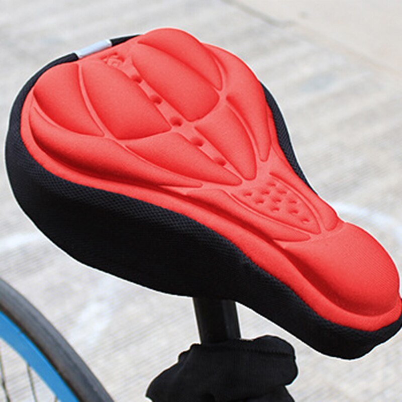 3D Fietszadel Seat Soft Bike Seat Cover Comfortabele Foam Zitkussen Fietsen Zadel Voor Fiets Accessoires: red