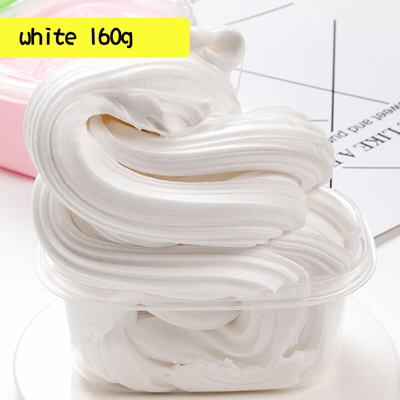 160g Fluffy Foam Slime Clay Ball Supplies DIY Light Soft Cotton Charms Slime fluffy Cloud Craft Antistress slime fl Kids Toys: White