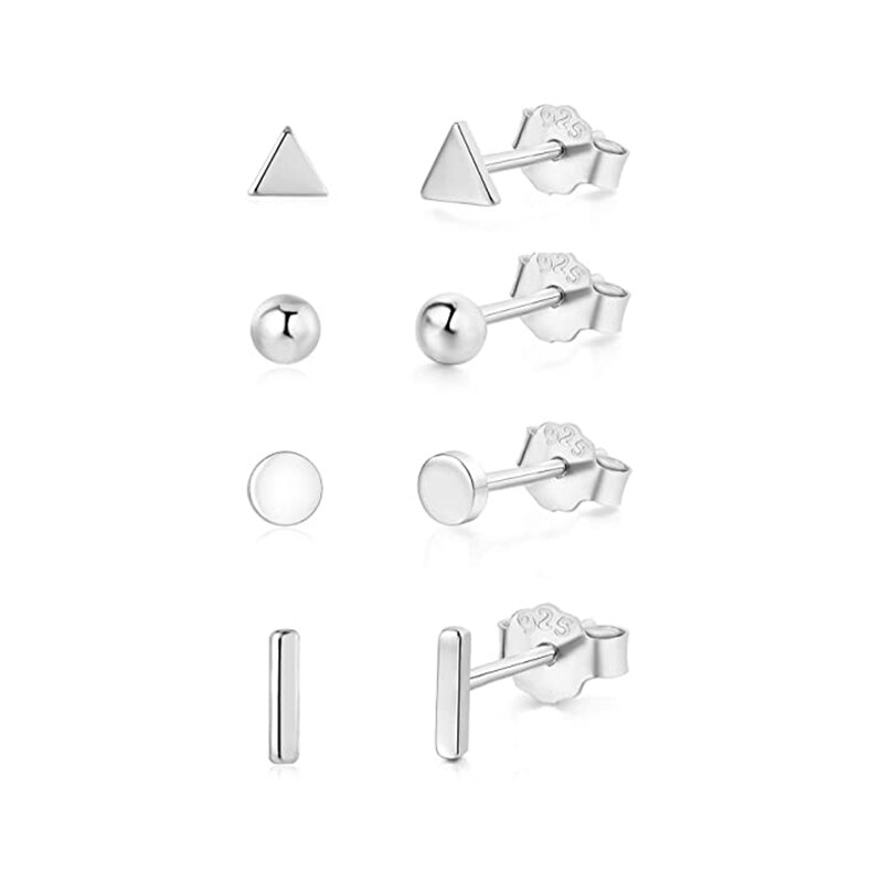 ROXI-pendientes de tuerca en forma de Mini estrella para mujer y niña, aretes Piercing minimalistas, joyería de plata 925, tendencia: 12