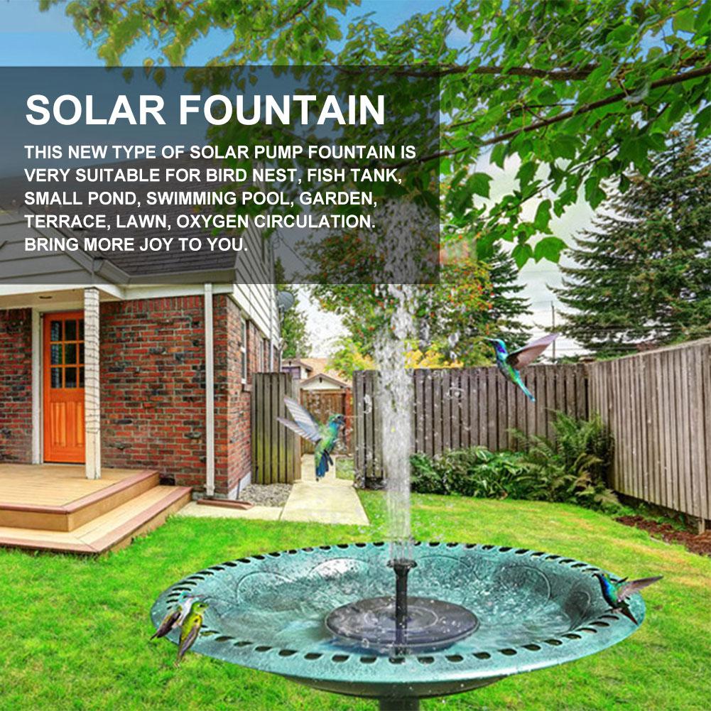 2.4W 9V Solar Fontein Pomp Draagbare Drijvende Zonne-energie Fontein Pomp Voor Vogelbad Tuin Achtertuin Vijver Zwembad