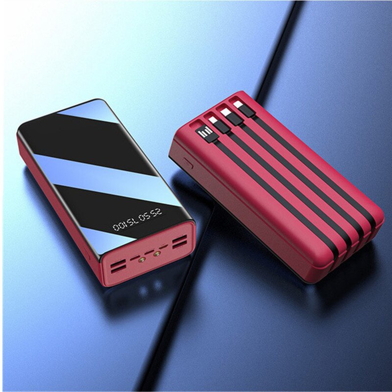 Power Bank 100000Mah Type C Micro Usb Snel Opladen Powerbank Led Display Draagbare Externe Acculader +