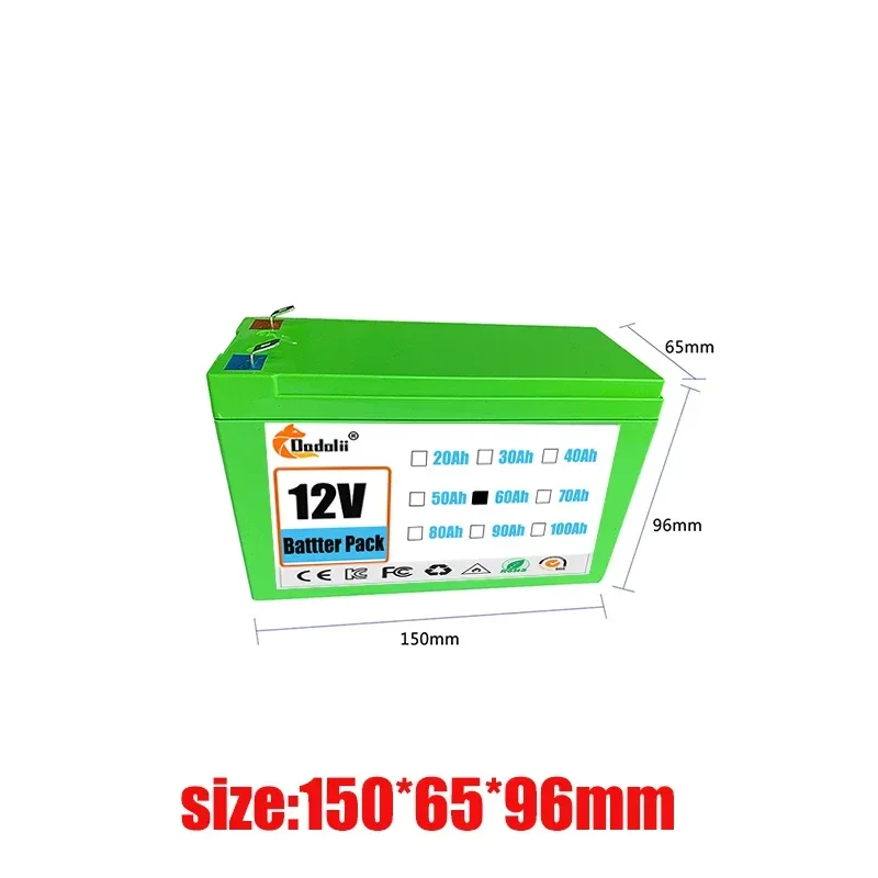 12V Litiumakku 100Ah Li-Ion - Ladattava Paketti Aurinkoenergiaan Sähköautoon + 12.6V3A Laturi