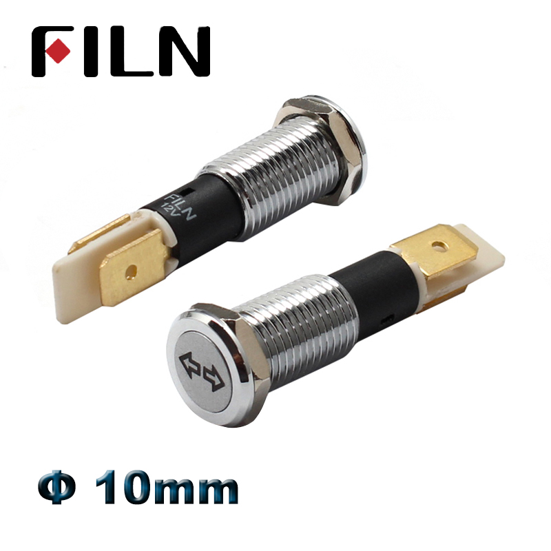 10mm 12v bil dashbord varsellampe 12v 24v rød grønn blå hvit rav ledet pilotlys signallampe vanntett