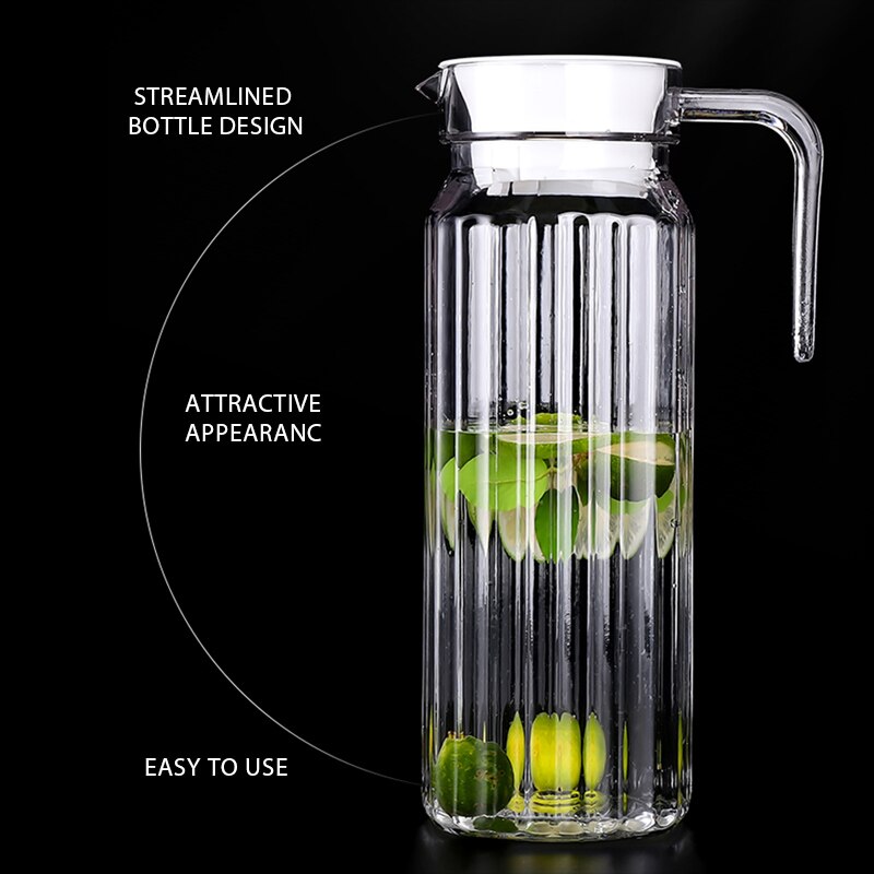 0.5-1.1l klar karaff för juicekanna plast vattenkanna kall mjölk kaffe vin dryck iskanna / vattenkokare med lock / handtag