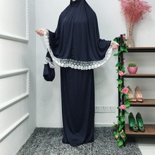 Prière Vêtement musulman ensembles À Capuche capuche et jupe hijab femme musulman verser prière tenue de priere femme hidjab musulman femme: Navy