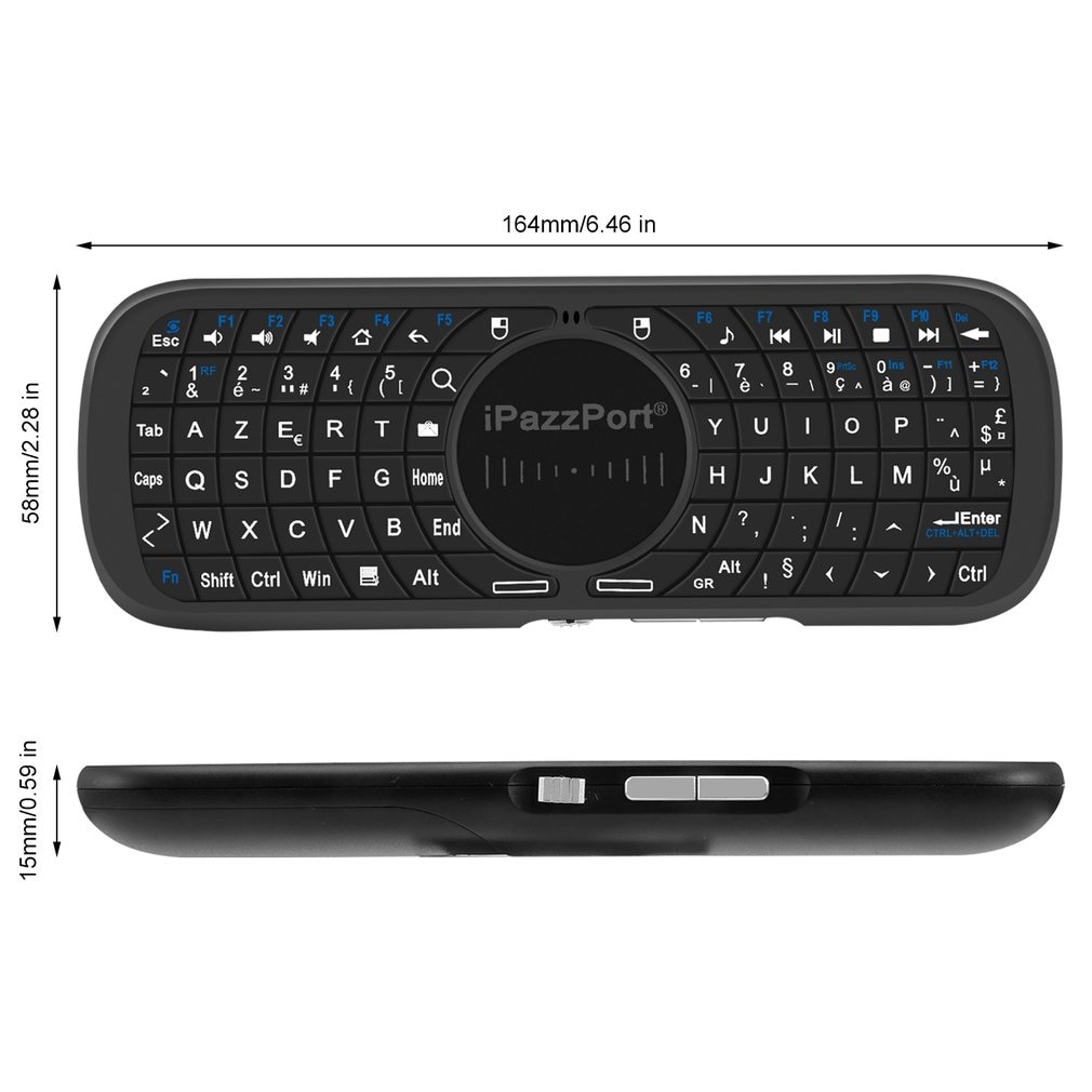 Mini 2.4Ghz Draadloze Bluetooth Null Muis Toetsenbord Voor Bluetooth-apparaten Engels Spaans Frans Drie Toetsenborden