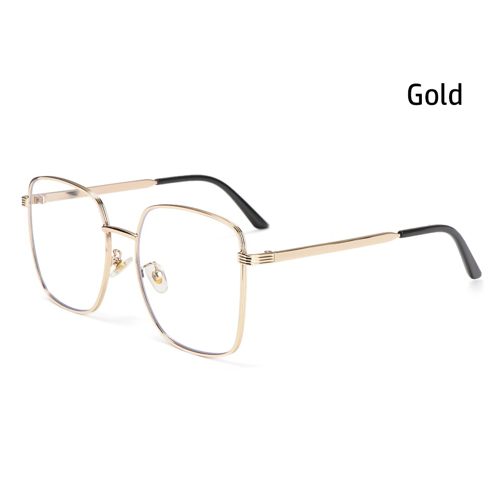 Nærsynethed optiske briller brillestel kvinder trend metal briller klare linser mænd briller stel 1pc: Type 3 guld