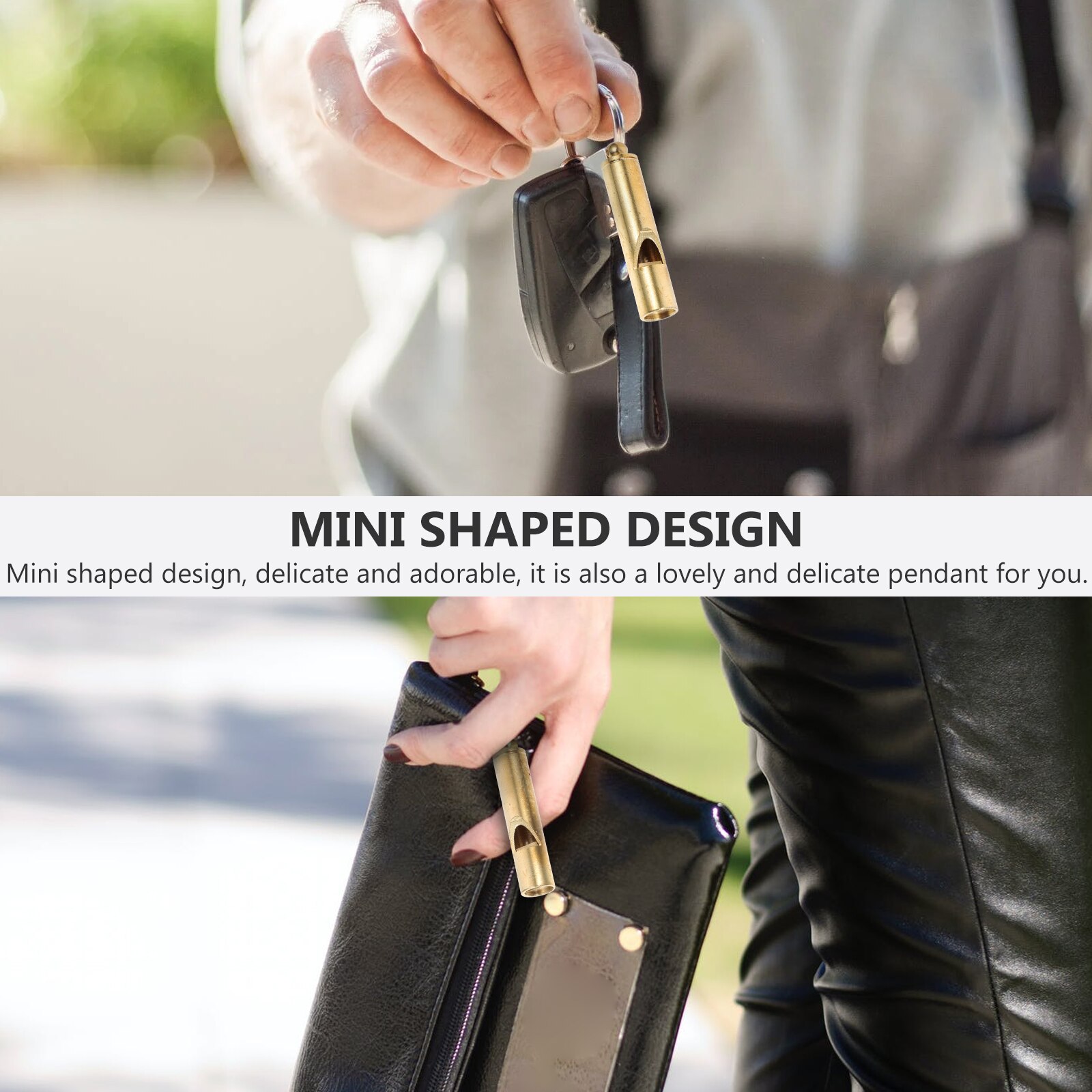 2pcs Vintage Brass Whistles Hand-made Whistle Brass Whistle Keychain Pendant