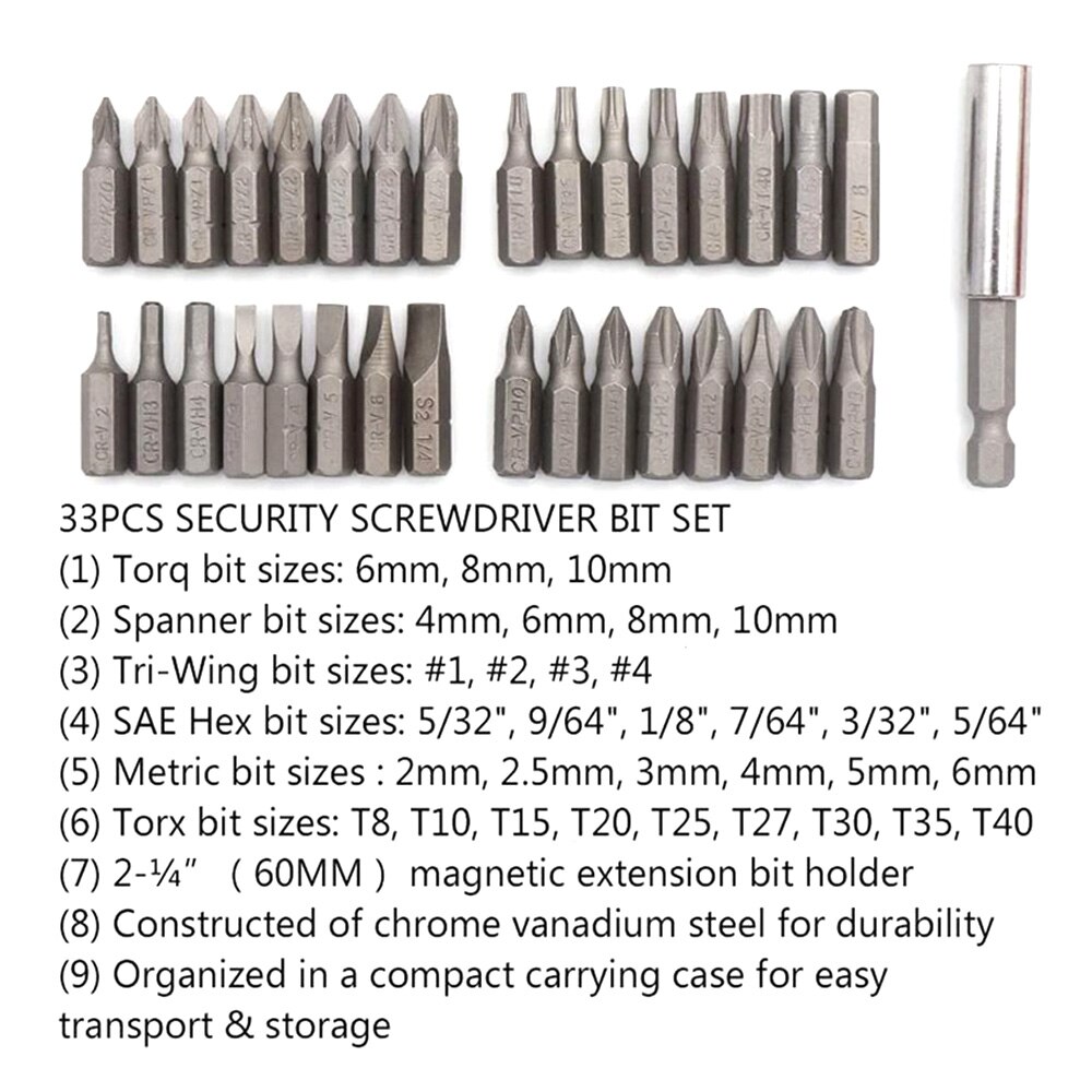 Ratchet Screwdriver Tool Security Bit Set with Magnetic Extension Bit Holder Tamper Star CrossScrewdriver Bits Set Quick Release