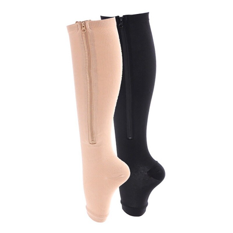 Calf Compression Stockings Elastic Open Toe Knee High Stockings Varicose Veins Treat Shaping Graduated Pressure Stockings