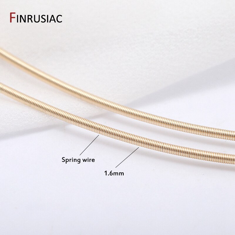 1.6mm Beaded Wire 14K Real Gold Plated Brass Spring Wire For Handmade DIY Jewelry Making Material: Length 1 meter