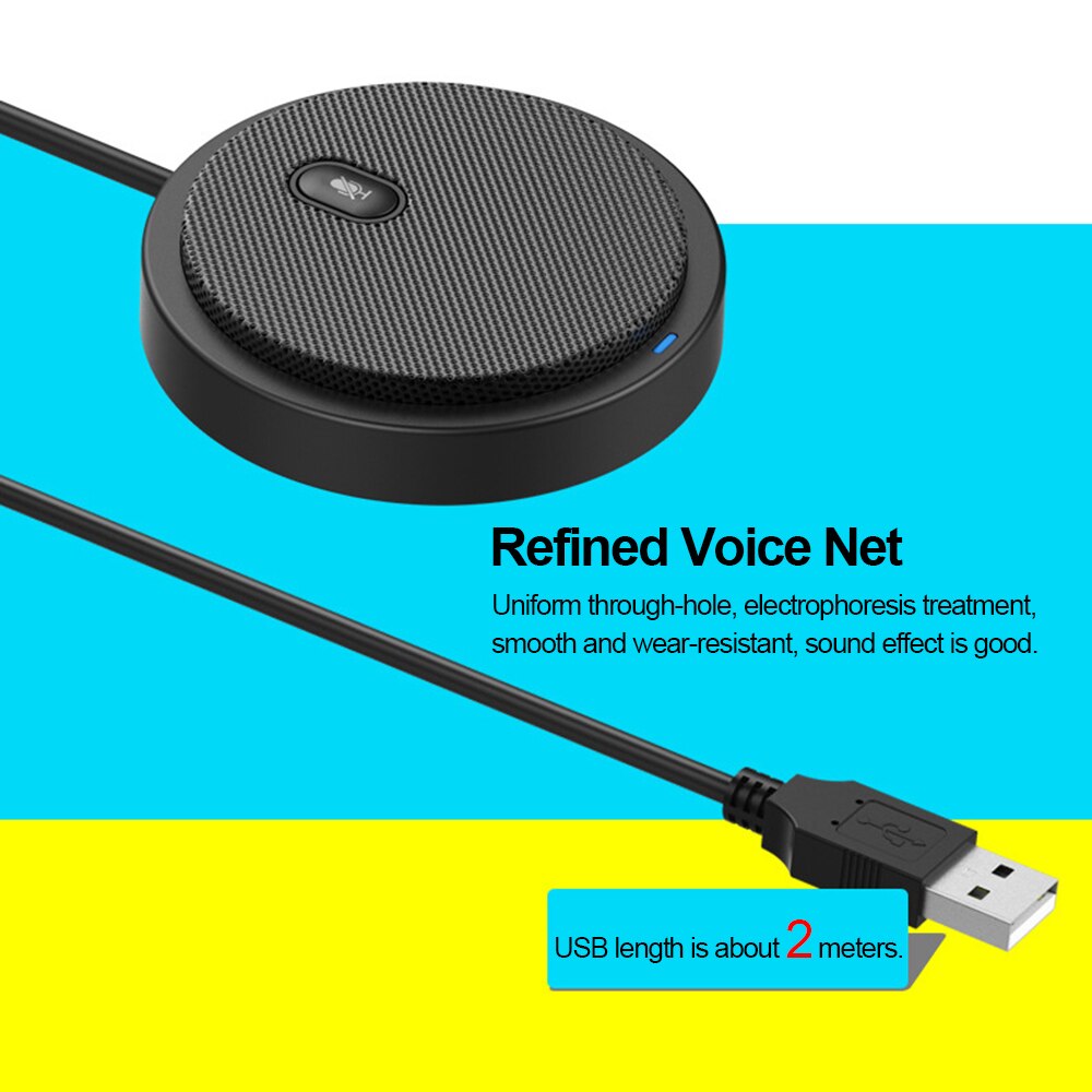 USB Omni-directional Condenser Microphone Mic for Meeting Business Conference Computer Desktop Laptop PC Voice Chat Video Game