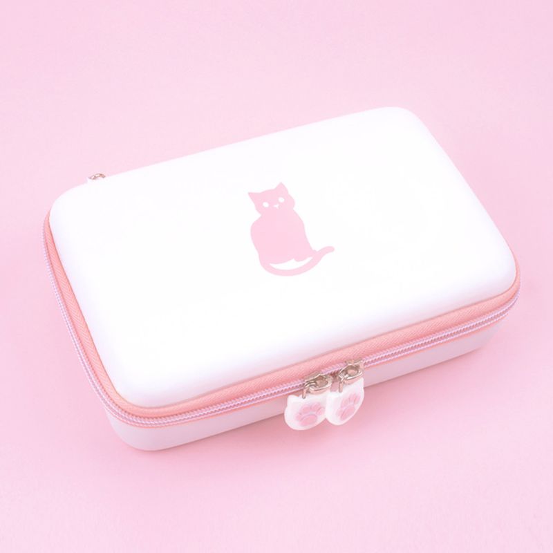 Cute Cat Paw Storage Bag for Switch / Switch Lite Portable Travel Hard Shell Carrying Case with a Single Shoulder Strap
