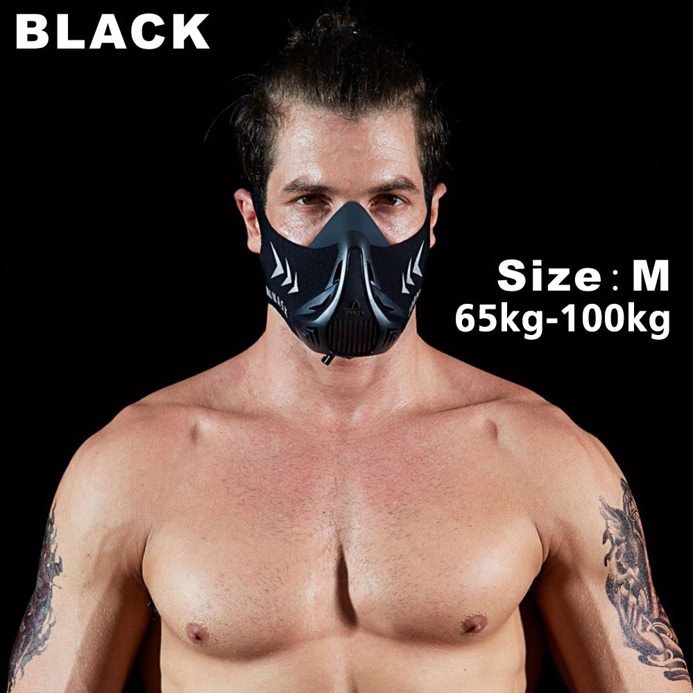 Fitness training sports mask 3.0 sports mask Fitness ,Workout ,Running , Resistance ,Elevation ,Cardio ,Endurance Mask: Black M