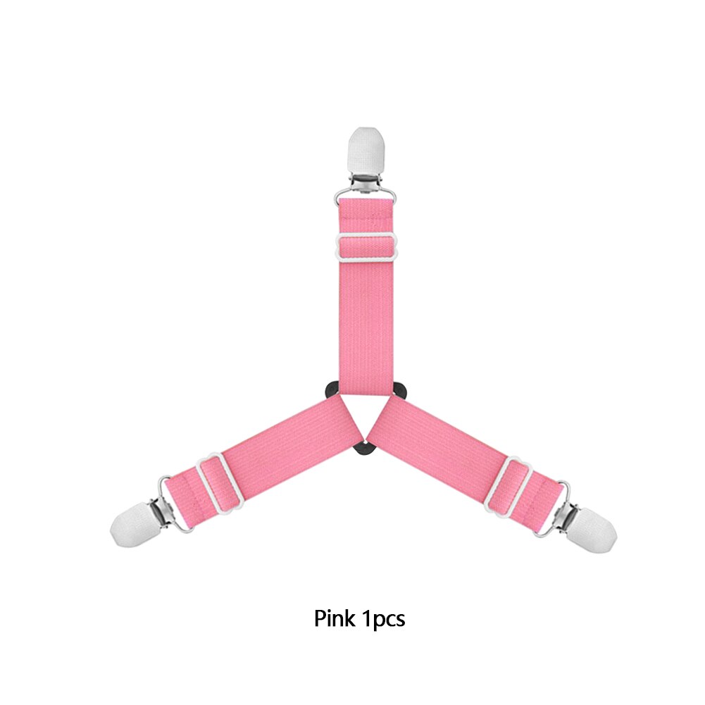 1/4Pcs Grippers Suspender Cord Clasps Adjustable Elastic Mattress Cover Adjustable Bed Sheet Fastener Strap Home Organize Gadget: Pink 1pc