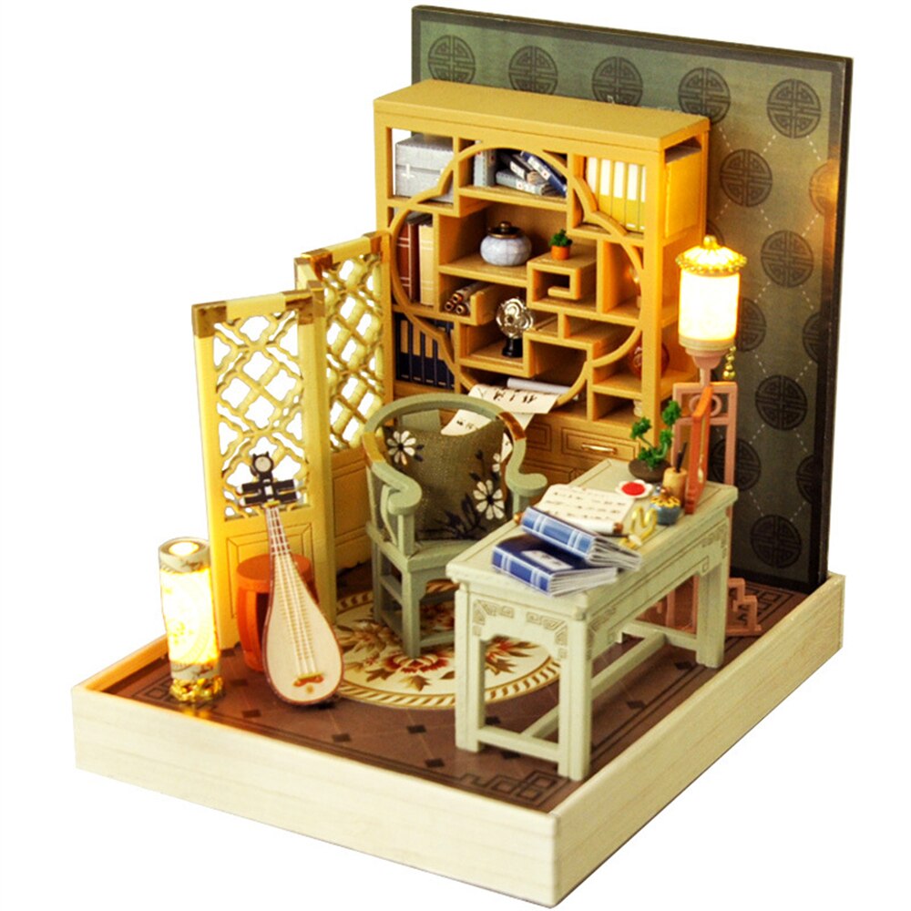 Architectural Model of An Antique Cottage Handmade Diy Chinese Style Small House Mini Assembled House Toys