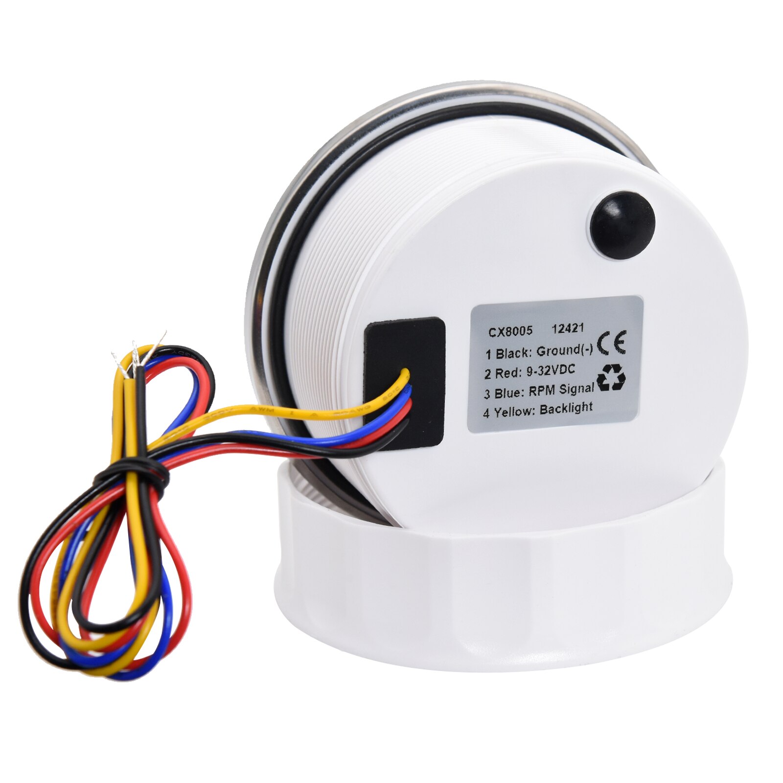 AD 85mm Auto-Tachometer Boot Drehzahlmesser Marine Tacho Meter Gauge LCD Betriebsstundenzähler 12V/24V 3000-8000 RPM Toerenteller 12v Stunde Meter