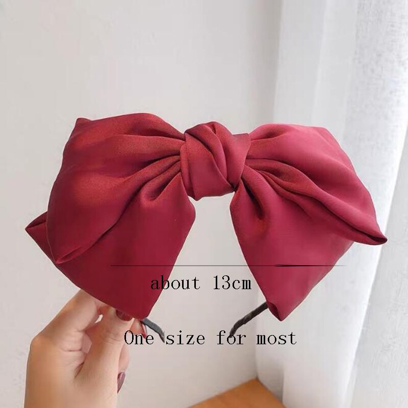 Mode Meisjes Haarbanden Big Bows Hair Lint Vrouwen Satijnen Haarband Paardenstaart Leuke Hoofdbanden Haar Accessoires Voor Dagelijks