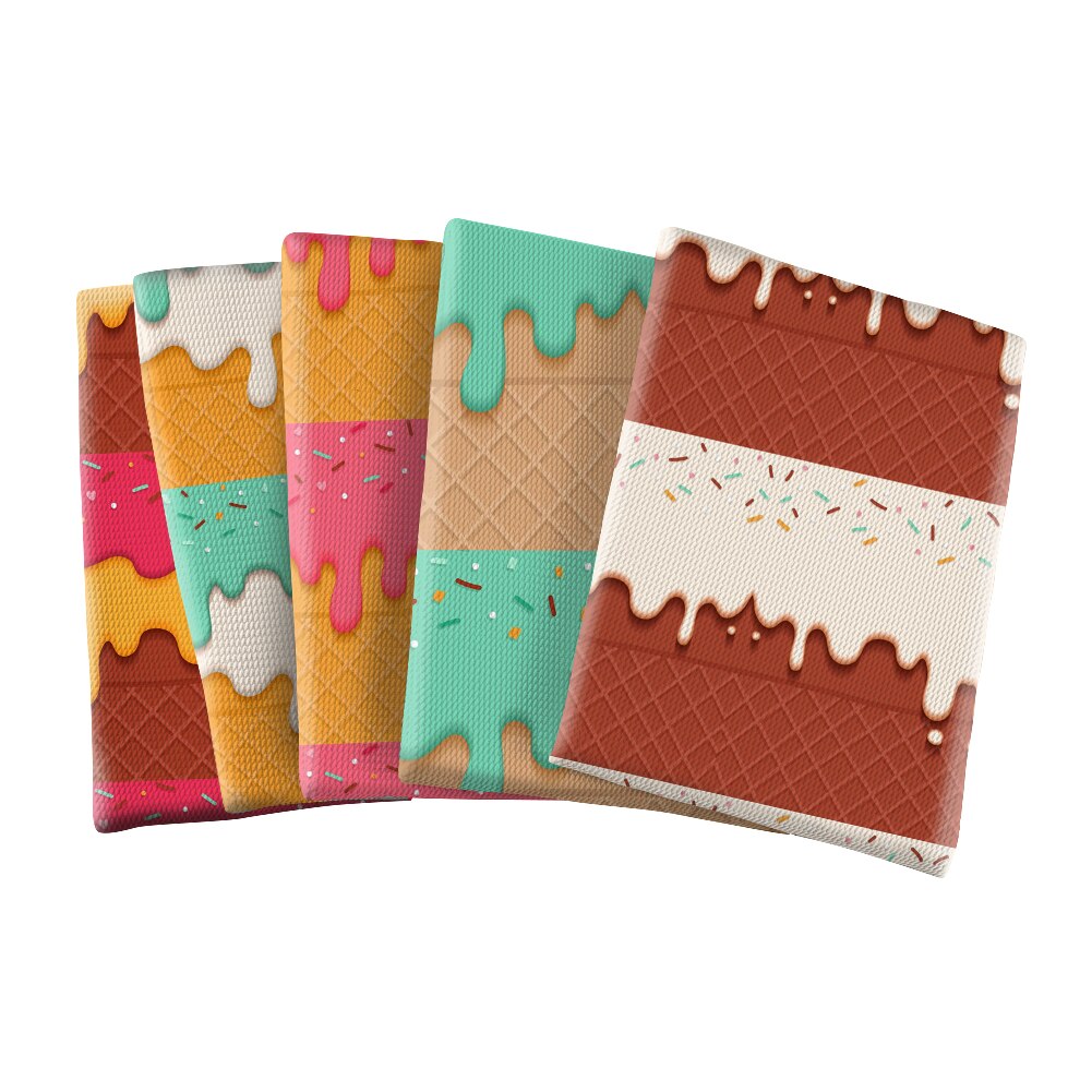 Bubble Fabric Textile Sewing Cloth Fabrics Printed Ice-cream Designs DIY Craft Dress Apparel Sewing Supplies 50*145cm