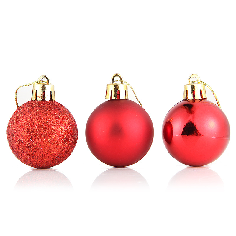 24Pcs/box Christmas Decoration Balls 4/6cm Christmas Tree Decoration Hanging Ornaments Family Gathering Christmas Decorations: WHITE / 6cm