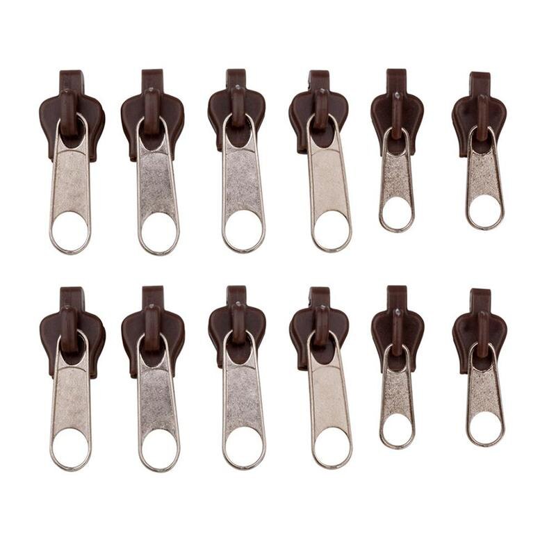 12/6pcs Universal Instant Fix Zipper Repair Kit Replacement Zip Color Slider Zippers Teeth 3 J5M6