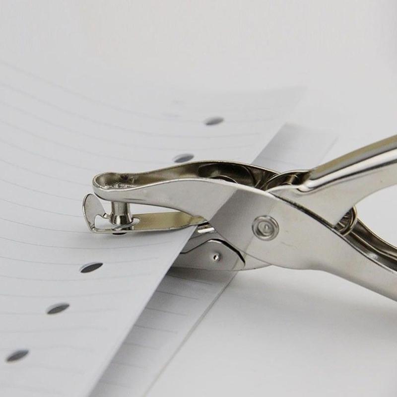 Oficina escolar punzonadora de Metal de mano alicates de perforación de un solo agujero comprobador de boletos estudiante papelería suministros de oficina