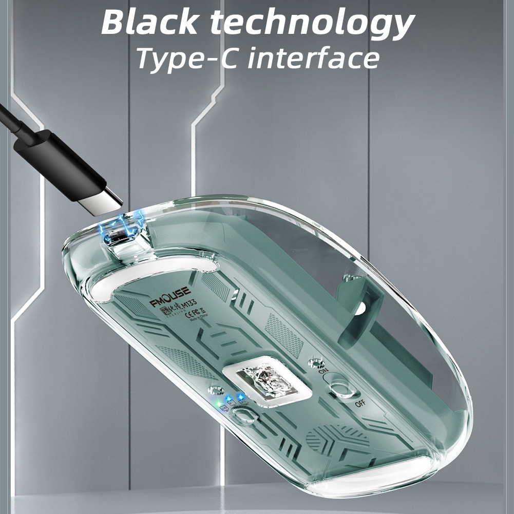 Souris sans fil Bluetooth aste, rétroéclairage RVB, souris de jeu, photoélectrique, transparente, muet, PC Gamer, 3 modes, 2400Dpi