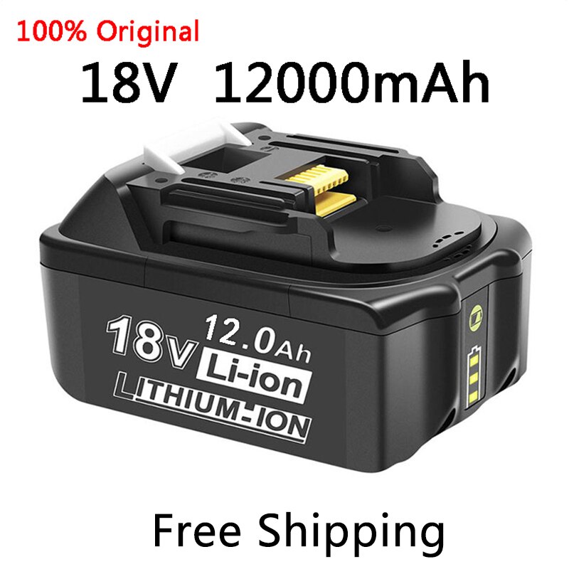 100% Originele Voor Makita 18V 12000Mah Oplaadbare Power Tools Batterij Met Led Li-Ion Vervangende Lxt BL1860B BL1860 BL1850