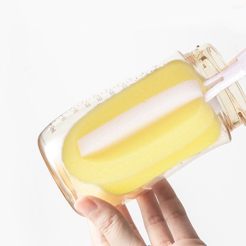 Abnehmbare babyflaschenbürste, 2 in- in-1 multifunktionales reinigungsset mit saugerbürste, schwamm, becherbürste und reiniger