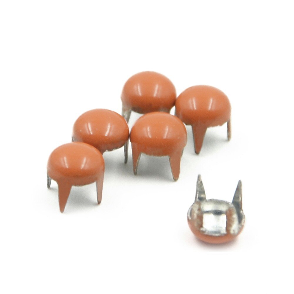 100pcs 5mm Mix 6 Colors Round Studs Claw Nails 4 Claws Rivets Spikes Leather DIY Punk