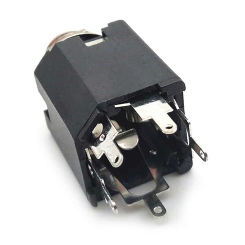 Stereo Socket Panel Mount Jacks Plug Stereo 5 Pin 6.35MM for Mic 5-pin In-line Vertical Microphone Accessories