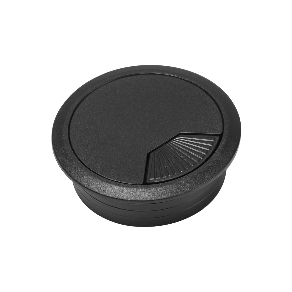 60/80mm Desk Table Plastic Cable Hole Cover Base PC Computer Cable Outlet Port Desk Round Wire Tidy Grommet Furniture Tools: 60MM / black