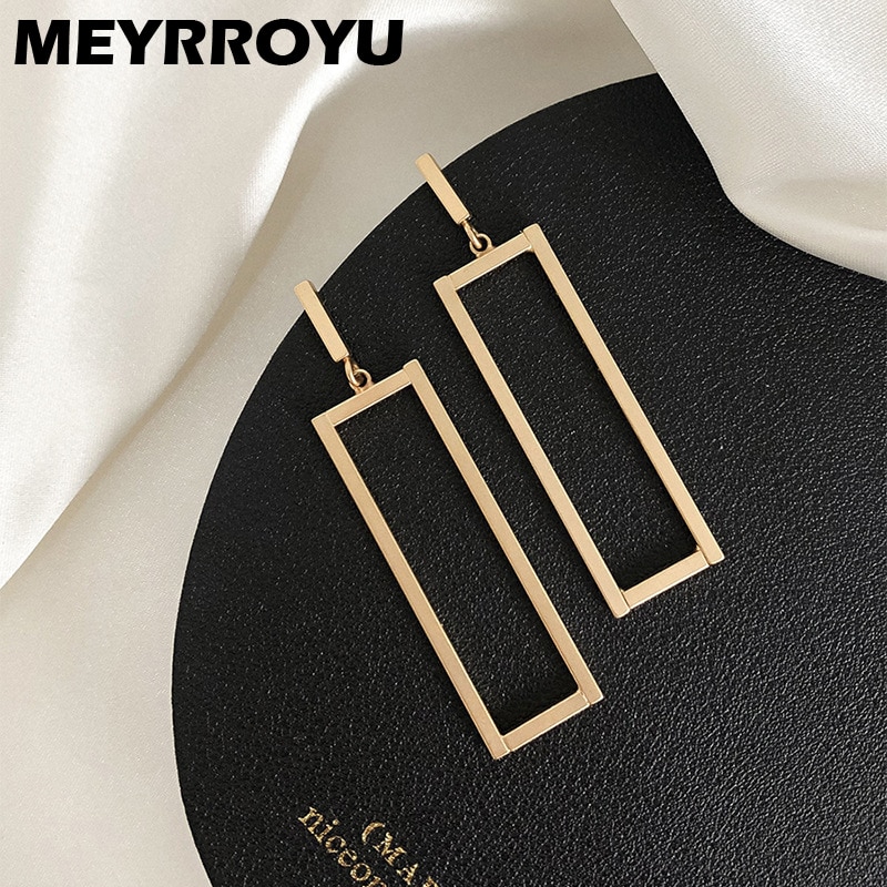 pendientes acero inoxidable mujer pendientes largos mujer MEYRROYU-pendientes de acero inoxidable 316L para mujer, joyería romántica geométrica Rectangular, novedad de , de
