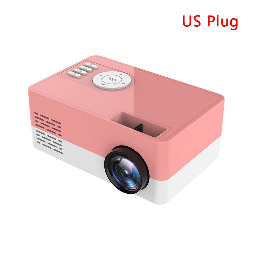 HD J15 Draagbare Mini Projector 1920*1080P Ondersteuning AV USB SD Card USB Mini Home Theater Projector draagbare Beamer PK J9: Pink US