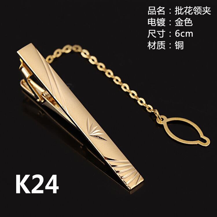 Goldron-pince à cravate classique pour hommes, pince à cravate en alliage pour collier en émail de , Pin au mètre, Business: K24
