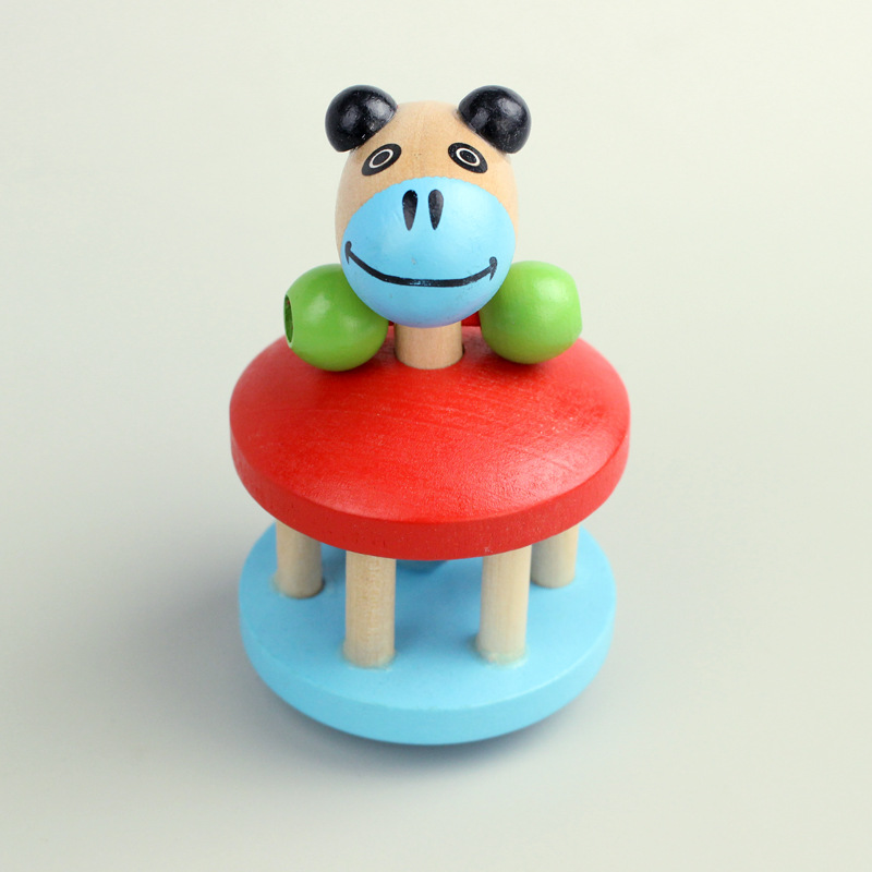Baby Rammelaar Natuurlijke Veilige Materialen Houten Kleurrijke Rammelaar Hand Rammelaar Houten Tand Speelgoed Baby Bijtring Baby Cadeau Speelgoed: 6