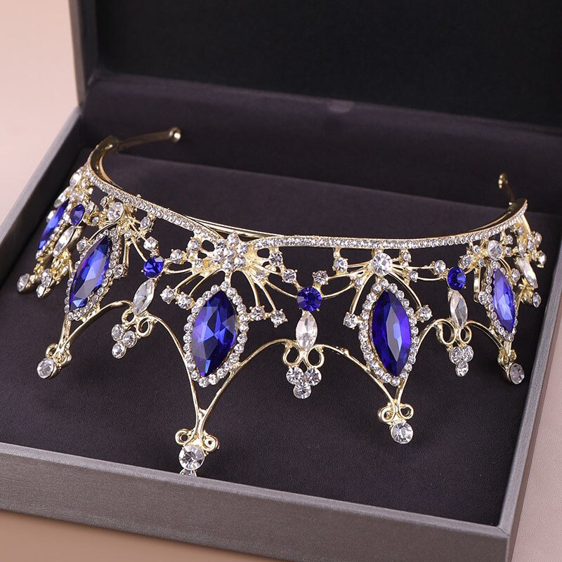 Kisshine Braut-Diadem Aus Kristall & Strass – Goldene Hochzeitskrone Für Bräute & Besondere Anlässe