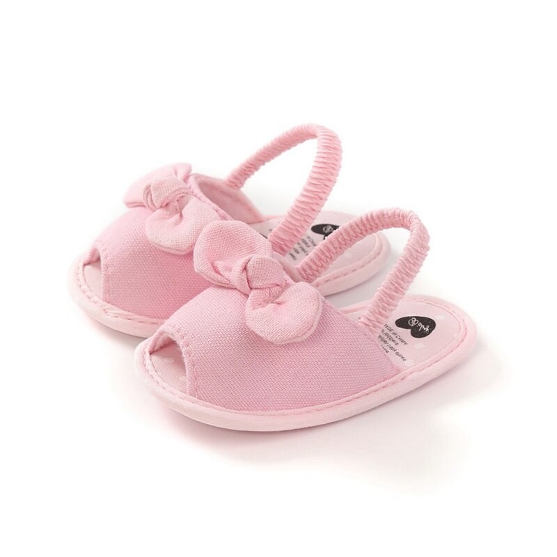 Verão bebê meninas respirável anti-deslizamento sapatos borboleta-nó padrão sandálias da criança sola macia primeiros caminhantes shoes12: P / 7-12 meses