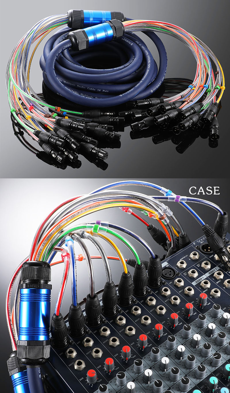 Multichannel Cable 2/4/8/12/16/24 Way Multi-core Audio Stage Signal Mixing XLR Male /Female Rainbow Cable ﻿