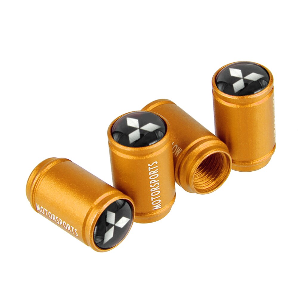 Til mitsubishi ralliart asx lancer 9 10 l200 colt pajero outlander eclipse galant 5 farver mat dækventilkapper hjuldekoration: Mitsubishi-guld
