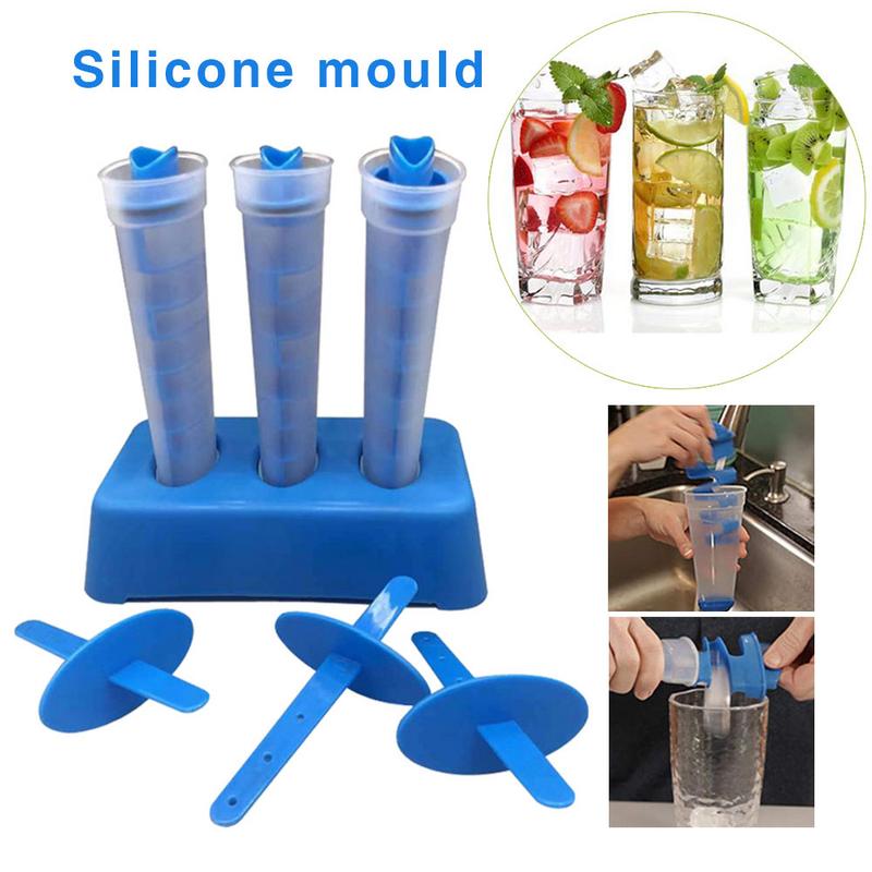 Mighty Freeze Ice Maker Tool Spiral DIY Mold Silicone Ice Bucket Portable Ice Cream Tubes Multifunctional Ice Pop Maker