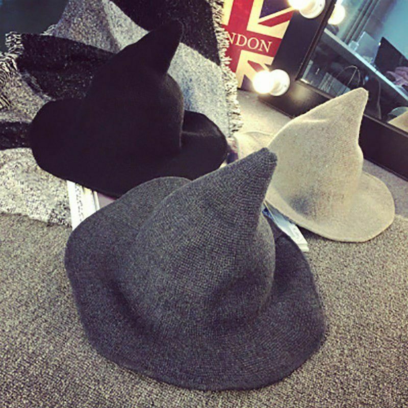 Halloween femmes sorcière chapeau moderne sorcière chapeau en laine de mouton de nous Halloween fête sorcière chapeaux