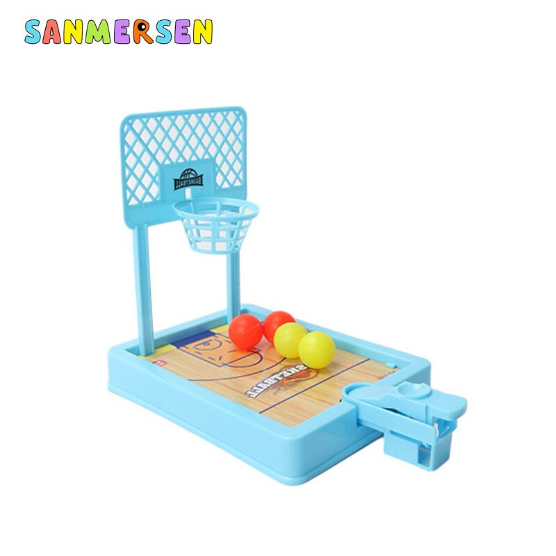 Cute Mini Basketball Machine Handheld Finger Ball Reduce Pressure Player Shooting Puzzle Children Toys for Kids Fans Club: Blue