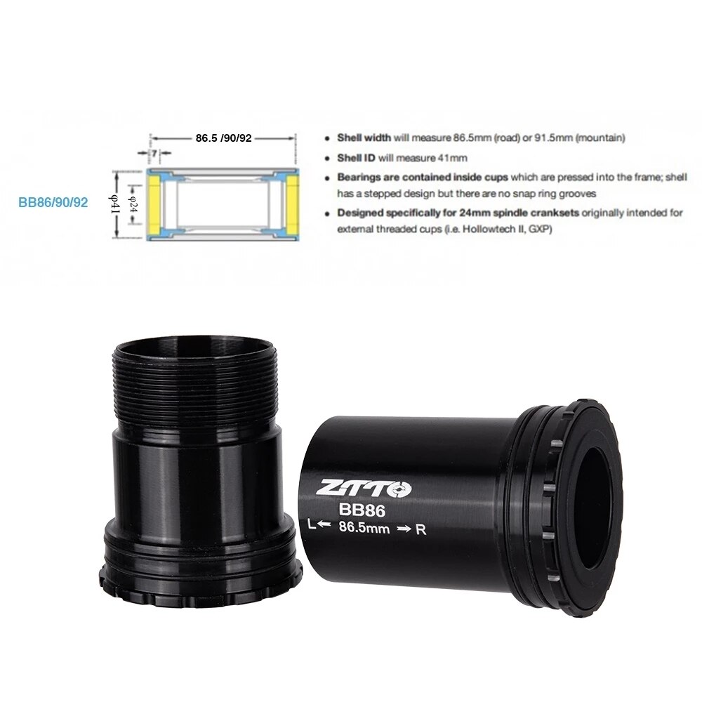 ZTTO BB86 24mm CERAMIC BB92 BB90 Press Fit Bottom Brackets Thread lock for Road Bicycle Mountain bike 24 shaft Crankset chainset