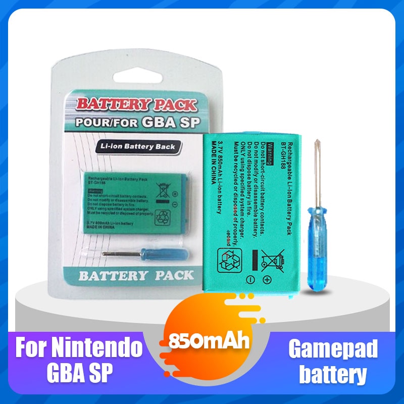 1Pcs 3.7V 850Mah Voor Nintendo Gba Sp Oplaadbare Lithium Li-Ion Batterij + Gereedschap Mes Schroevendraaier vervangende Batterij