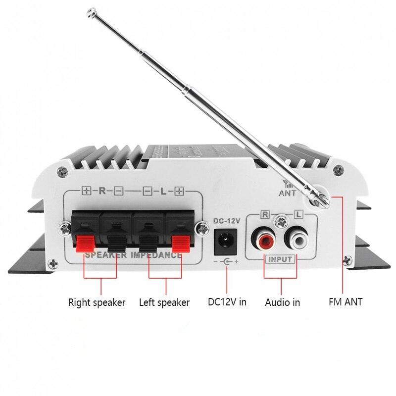 Kentiger HY-V11 With 12V5A Power And AV Cable Bluetooth Amplifier USB TF FM AUX dac 6.5mm Mic Karaoke Speaker Amplificador