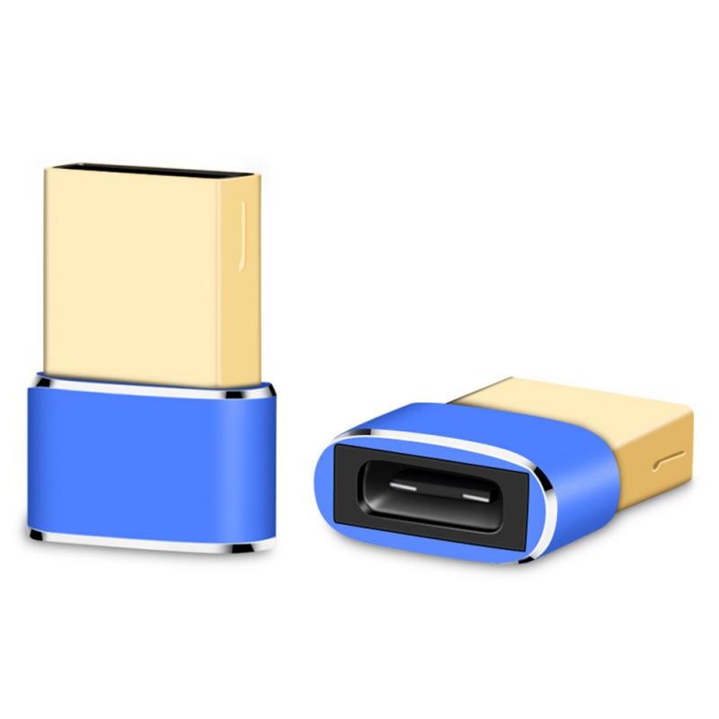 USB 2.0 Male To Type C Cable Mini Adapter Female Converter Adapter For Computer Mobile Phone: sky blue