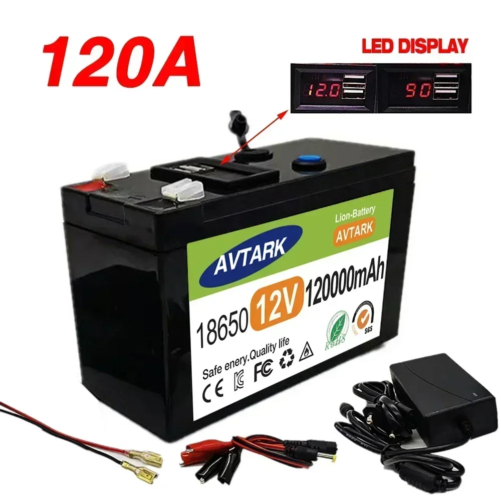 12V 120AH LiFePO4-batterij Ingebouwde BMS-lithium-ijzerfosfaatcellen voor het vervangen van de meeste back-upstroom Energieopslag voor thuis